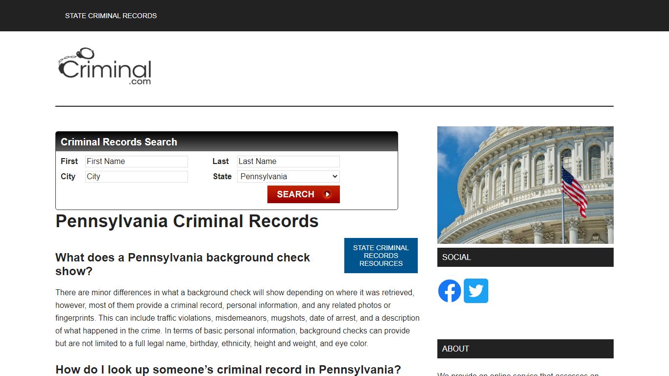 Pennsylvania Criminal Records